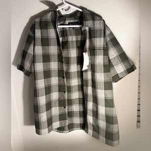 Triveni Men's Green Plaid Shirt Size Large